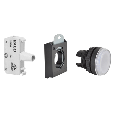 Pilot Light, White, 24V, Complete